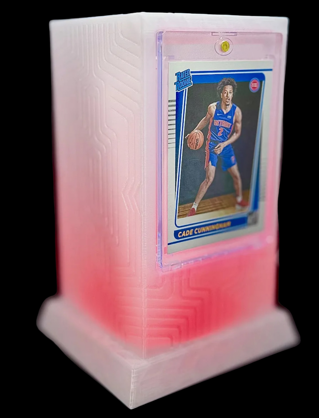 Lumint Onyx LED card display for One-Touch (sports) in red — right side view