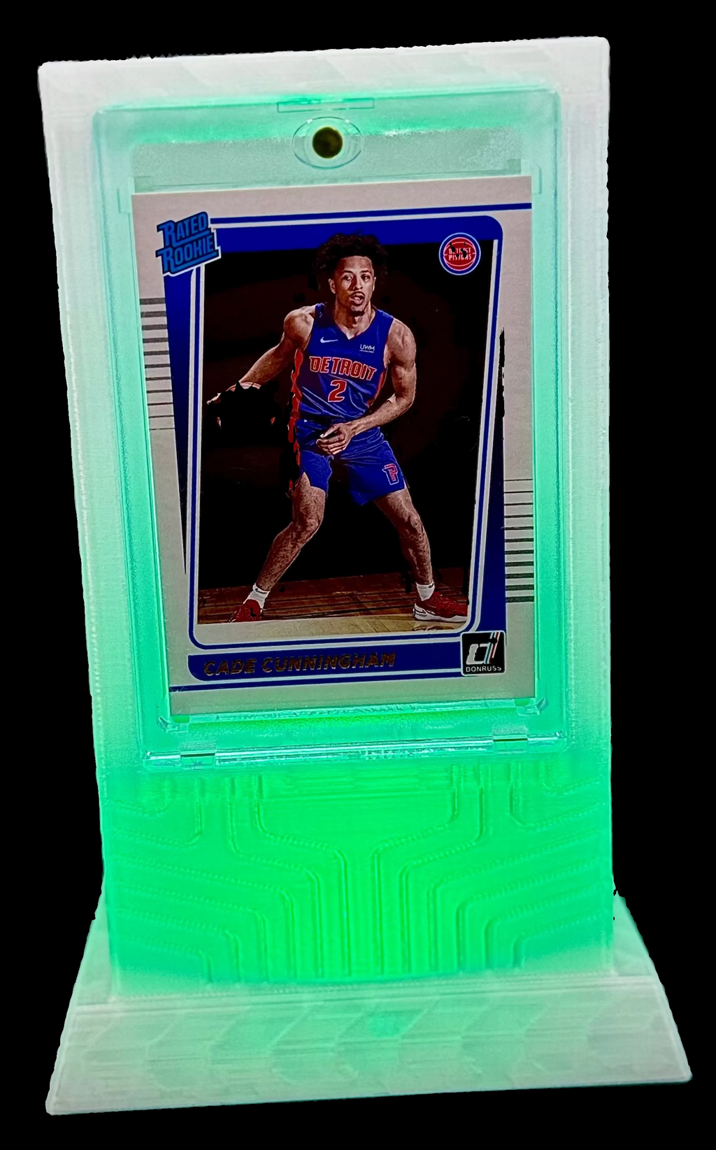 Lumint Onyx LED card display for One-Touch (sports) in purple — front view