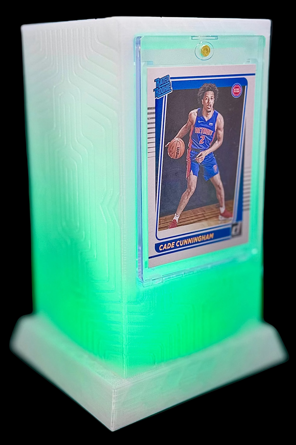 Lumint Onyx LED card display for One-Touch (sports) in green — right side view